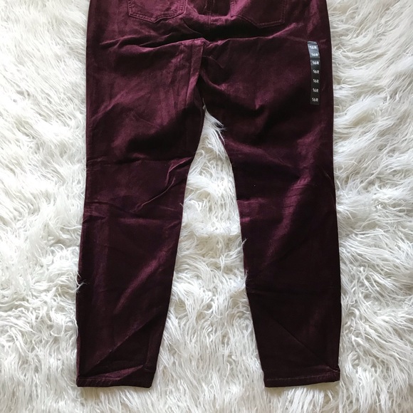 🆕TORRID‎ JEGGING - STRETCH VELVET BURGUNDY PURPLE - Picture 16 of 16